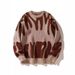 Vintage Color-Block Women's Knit Sweater - Oversized Relaxed Fit, Unisex Casual Pullover, Soft Cotton Blend Fabric, Trendy Streetwear_viptrois.com