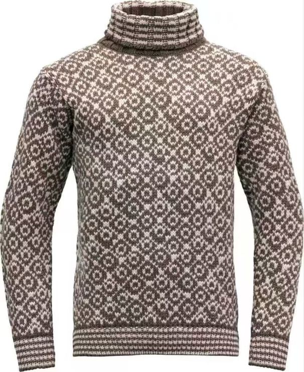 Retro High Neck Sweater For Men – Diamond Jacquard Pattern, Lightweight & Stylish, Perfect For Autumn & Winter Casual Wear_viptrois.com