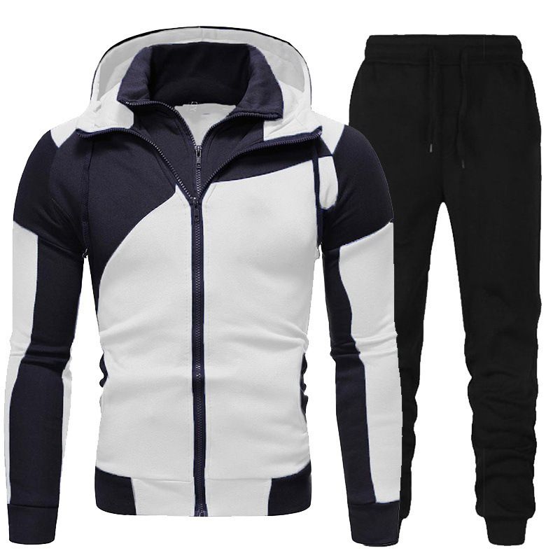 2025 Hoodie Panel Zipper Set Casual Sports Long Sleeve Sweater Pants_viptrois.com