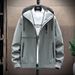 Korean Style Oversized Hooded Jacket For Men – Lightweight Breathable Windbreaker With Zipper Pockets (Black/Khaki/Cream)_viptrois.com