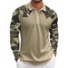 Pulse Cross-Border New European And American Men's 3D Digital Printing Lapel Button Long Sleeve Casual Camouflage Polo Shirt_viptrois.com