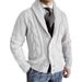 2025 Autumn And Winter New Knitted Jacquard Cardigan Sweater Men's Lapel Long Sleeved Twisted Flower Jacket Trend_viptrois.com