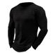 Pulse 2023 European And American Cross-Border Waffle Autumn Winter Men's Casual Round Neck Long Sleeve_viptrois.com
