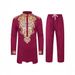 Men's Clothing Muslim Suits Gold Stamped Tops And Trousers 2 Piece Set_viptrois.com