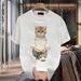 Men's Clothing Heavy cotton short sleeved T shirt casual trend men and women summer white round neck top versatile men's half sleeve_viptrois.com