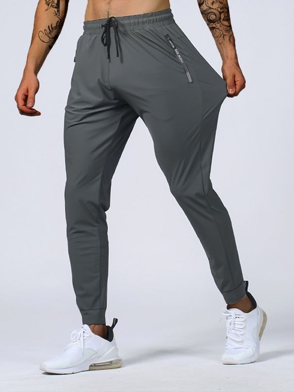 "Men's Stretch Jogger Pants For Running, Yoga & Gym - High Waist Breathable Workout Trousers With Drawstring, Lightweight Plus Size Available_viptrois.com