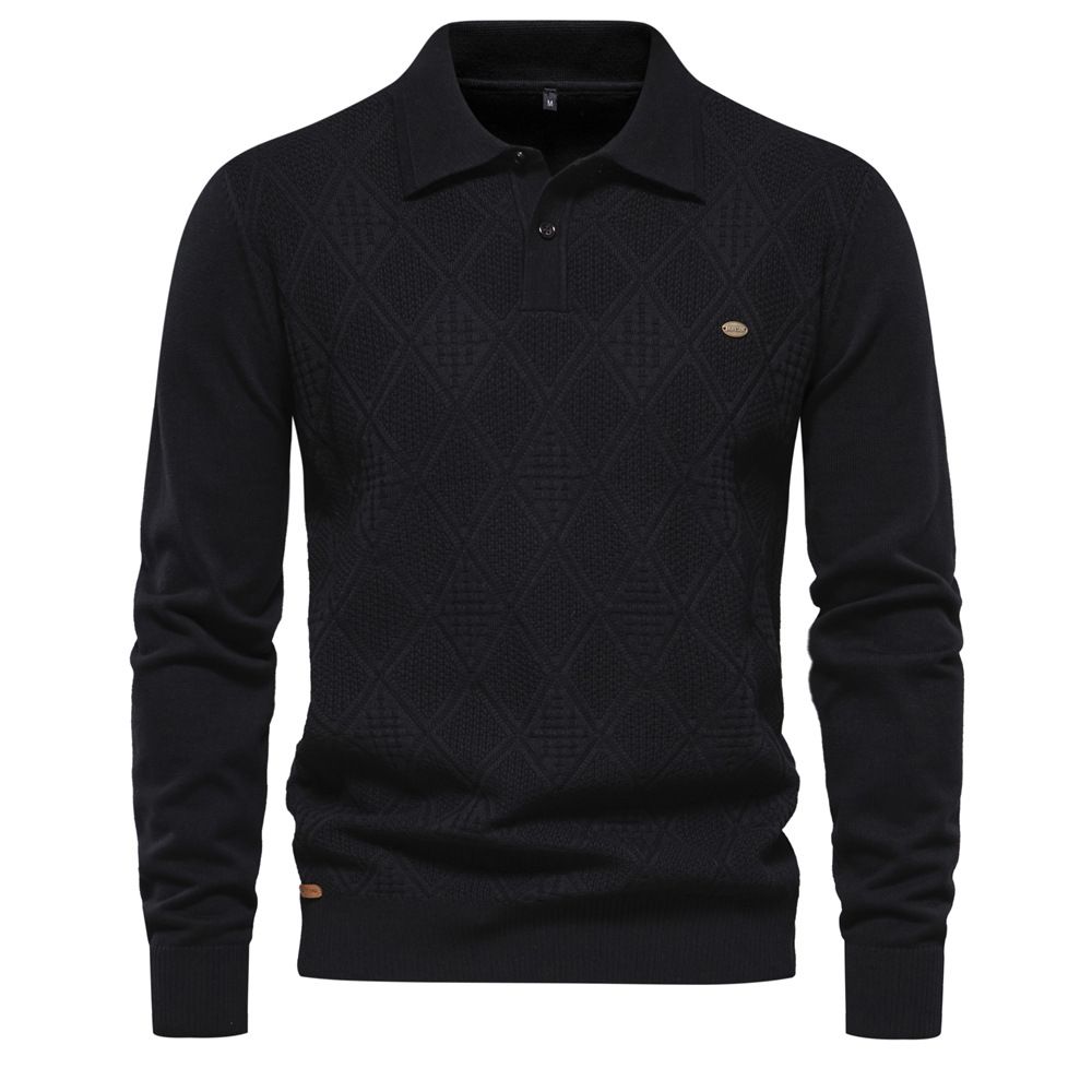 Man's Clothing Top Long Sleeve Men's Sweater Slim-fit Lapel High Quality Men's Sweater_viptrois.com