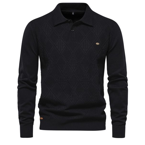 Man's Clothing Top Long Sleeve Men's Sweater Slim-fit Lapel High Quality Men's Sweater_viptrois.com