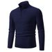 Men's Clothing Knitted Sweater Men's Semi-Turtleneck Zip-Up Knit Sweater Long Sleeve Pullover Casual Slim Fit Comfortable For Spring Autumn_viptrois.com