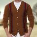 Men's Slim Fit V-Neck Knit Sweater Lightweight Long Sleeve Pullover For Spring Casual Wear_viptrois.com