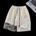 Summer Style Bear Patchwork Print Loose Casual Sports Shorts For Men Trendy Thin Bottoms_viptrois.com