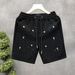 Men's High End European Style Fashionable Rhinestone Casual Sports Shorts Trendy Brand 2026 Summer New Style Beach Five Point Pants_viptrois.com