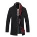 Loom Loom Cross-Border European And American Size Supply Men's Color-Block Woolen Stand Coat Thickened Scarf Collar Jacket_viptrois.com