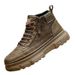 Autumn Solid Color New Fashion Simple Stitching Lightweight Comfortable Casual Lace-up Thick-soled Men's Martin Boots_viptrois.com