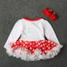 Girls Santa Claus lace Pongpongha dress + headband two-piece children's skirt ins_viptrois.com