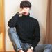 Cross-Border Winter Korean Version New Youth High Collar Pullover Knitted Loose Casual Long Sleeve Men's Fashion Sweater_viptrois.com