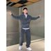 Men's Clothing Winter Plus Velvet Thickened Oblique Striped Casual Suit Lazy Style Half Zipper Hooded Sweatshirt Straight Pants_viptrois.com