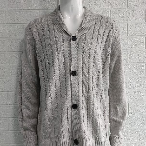 Pulse Pulse 2025 Autumn Winter New Sweater Knitted Cardigan Cross-Border Solid Color Slim Fit European And American Men's_viptrois.com