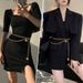 Ins Metal Waist Chain with Three Camellia Women's Chains Adjustable Elastic and Tight Small Waist Accessories High Grade Pant Chain_viptrois.com