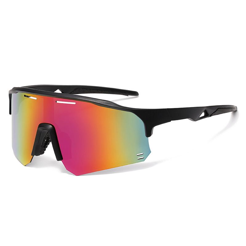 Men's Glasses New Outdoor Colorful Integrated Large Frame Mirror Men And Women Cycling Sports Sunglasses Windproof_viptrois.com