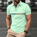 Men's Stripe Print Polo Shirt - Breathable Short Sleeve Casual Top With Button Collar, Lightweight & Comfortable For Summer_viptrois.com