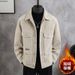 Men's 2025 Hot-Selling Autumn Winter High-End Woolen Coat Stylish Korean Version Fleece-Lined Warm Corduroy Jacket_viptrois.com