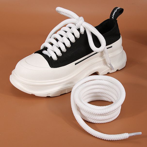 Round Braided Exaggerated Shape Bread Shoes 10mm Thick Shoelaces Butter Bread Shoelaces 1cm Width Bread Shoes_viptrois.com
