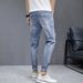 Ripped Jeans Men Summer Nine Points Slim Straight Loose Casual New Thin Style Beggar Pants_viptrois.com