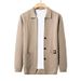 Men's Solid Color Knit Cardigan – Lightweight Spring & Fall Sweater Jacket (Casual Slim-Fit_viptrois.com