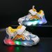 Children's 2023 spring and summer new light-on shoes fashion casual mesh boys and girls soft bottom with light baby sneaker_viptrois.com