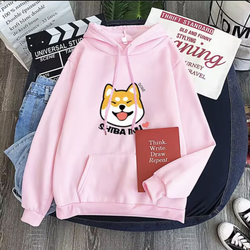 New Anime Dog Cute Print Hoodie Sweatshirt Versatile Casual Loose Top Hot Sale_viptrois.com