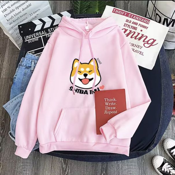 New Anime Dog Cute Print Hoodie Sweatshirt Versatile Casual Loose Top Hot Sale_viptrois.com