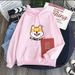 New Anime Dog Cute Print Hoodie Sweatshirt Versatile Casual Loose Top Hot Sale_viptrois.com