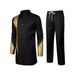 Men's Clothing Selling New Foreign Trade Cross Border Hot Selling Men's Clothing African Men's Suit Gold Stamping Top And Trousers 2 Piece Set_viptrois.com