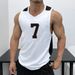 1.0-150kg Plus Size Muscle Men's Sports Training Clothing Trendy Brand Digital Print Oversize Tank Top_viptrois.com