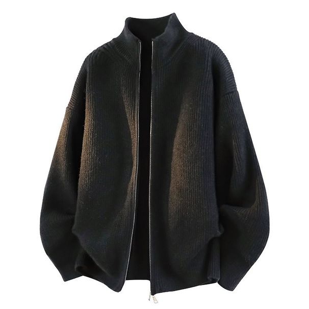 Knitted Cardigan 2025 Autumn Winter New Trendy Round Neck Jacket Men's Outerwear Sweater 941P54_viptrois.com