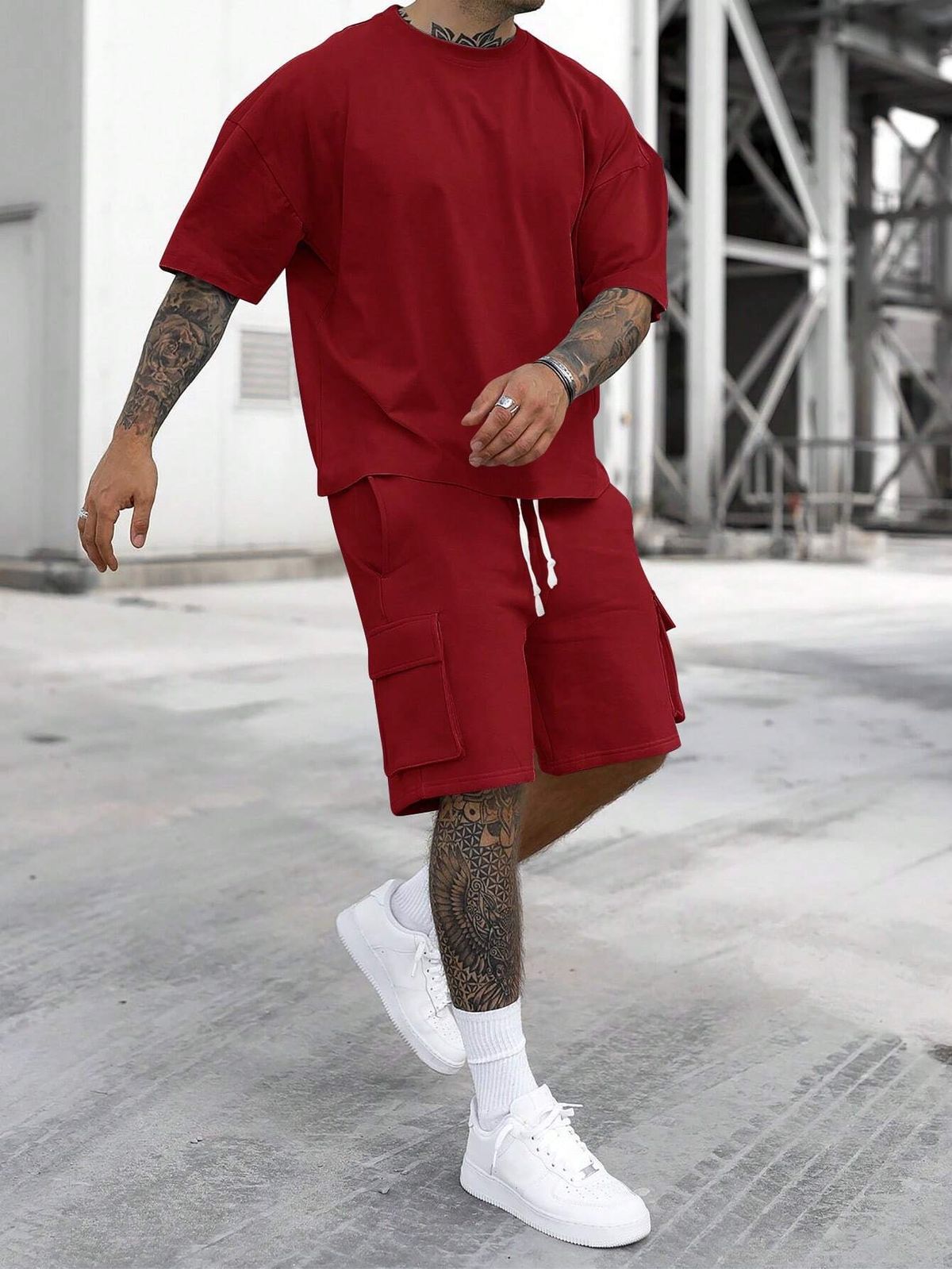 Men's Clothing Men's Summer T Shirt Workwear Shorts Sports Suit Men_viptrois.com