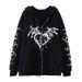 Gothic Hoodie For Women & Men - Dark Aesthetic Zip-Up Sweatshirt With Skull & Butterfly Print - Oversized Unisex Streetwear (Black, White, Gray)_viptrois.com