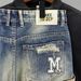 Men's Clothing Denim Shorts Trendy Shorts Ripped Patch Straight Guys 5 Point Pants_viptrois.com
