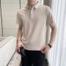Summer New Men's Polo Shirt Short-sleeved Korean Version Solid Color Fashion High Elasticity Ice Silk Drape Seamless Lapel POLO_viptrois.com