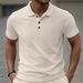 Men's Heavyweight Jacquard Polo Shirt - Solid Color Lapel Design (Summer Outdoor & Casual Wear)_viptrois.com