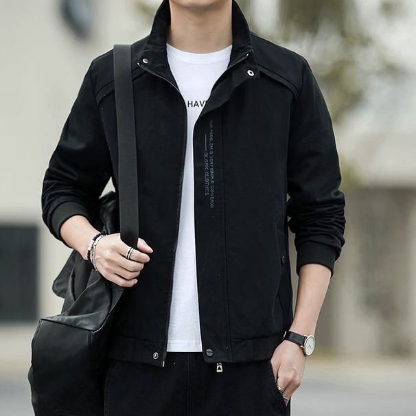 Men's Clothing Autumn New Spring And Autumn Men's Jacket Autumn Workwear Jacket Casual Stand Collar Top Men's Washed Jacket Coat_viptrois.com