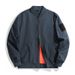 Men’s Military Flight Jacket – Slim Fit Polyester Bomber (M-3XL, Navy/Green/Rust/Deep Purple)_viptrois.com