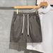 Men's Clothing Summer Thin Casual Cargo Shorts High Waist Elastic Loose Straight Leg Beach Pants_viptrois.com