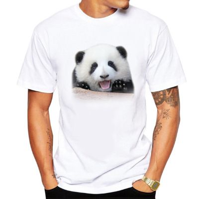 Unbeatable Quality 2024 Panda Flower Pattern Printed Men's T-shirt Loose Short Sleeve_viptrois.com