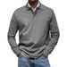 Men's Classic Long Sleeve Polo Shirt - Breathable Polyester, Comfort Fit, Versatile For Casual & Work_viptrois.com