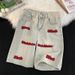 Men's High Street Embroidered Denim Shorts Summer Style American Retro Trend Loose Wide Leg Five Point Trend Cool And Stylish_viptrois.com