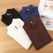 Men's Soft Comfortable Half-zip High Neck Sweatshirt - Casual Pullover Top For Everyday Wear (White, Black, Blue, Coffee)_viptrois.com