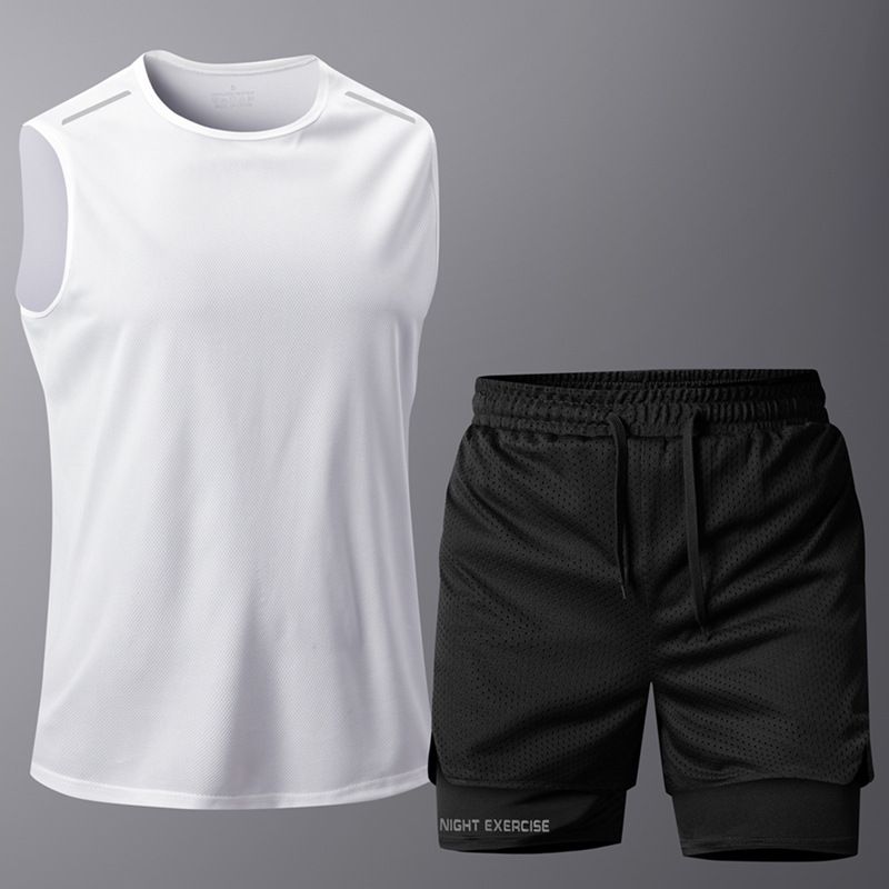 Men's Clothing Summer Men's Fitness Suits, Sports Quick Drying Vests, Sports Shorts, European Size Training Suits, Two Piece Suits_viptrois.com