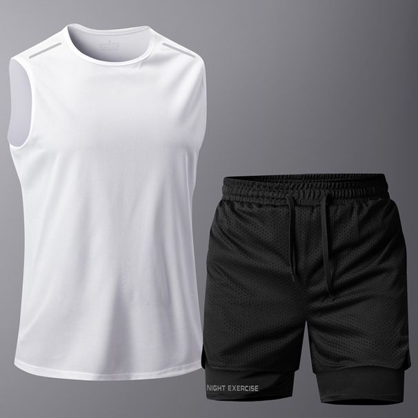 Men's Clothing Summer Men's Fitness Suits, Sports Quick Drying Vests, Sports Shorts, European Size Training Suits, Two Piece Suits_viptrois.com